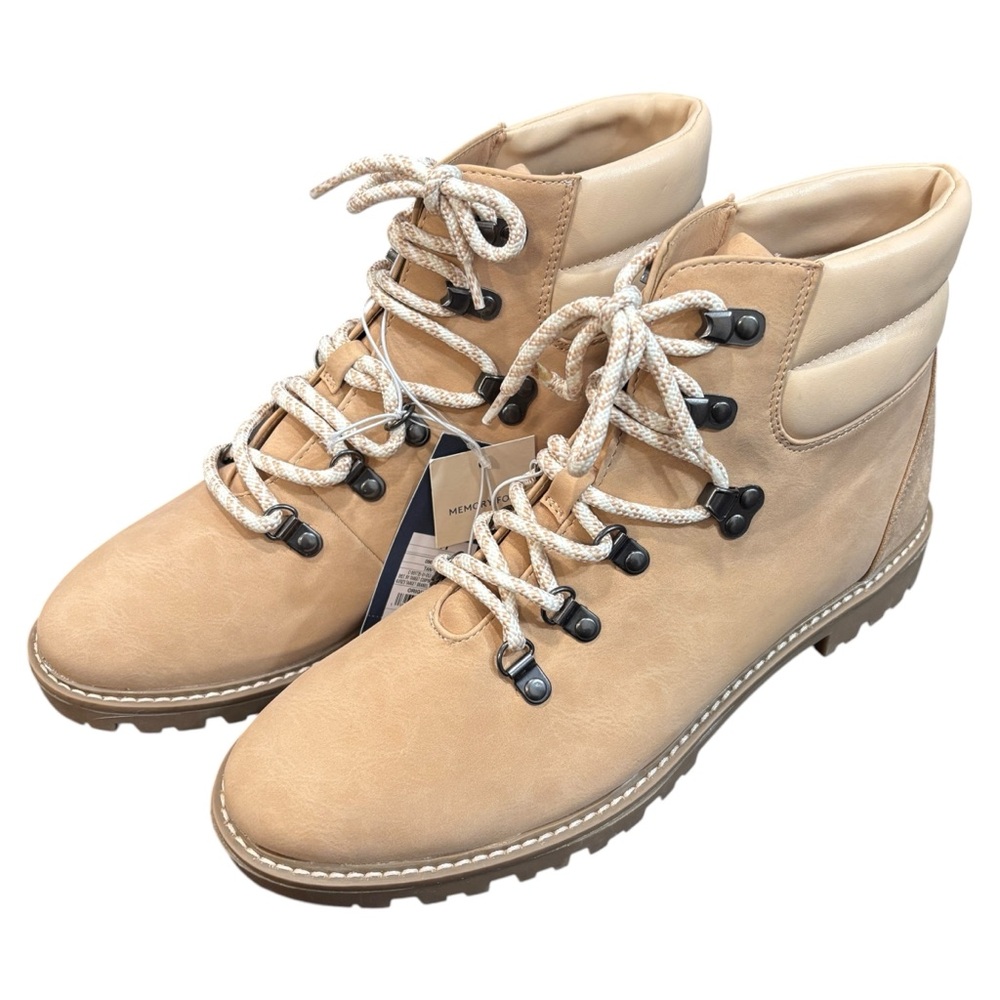 Universal Thread Tan Tully Combat Faux Leather Ankle Booties Women Sz 11 US NWT